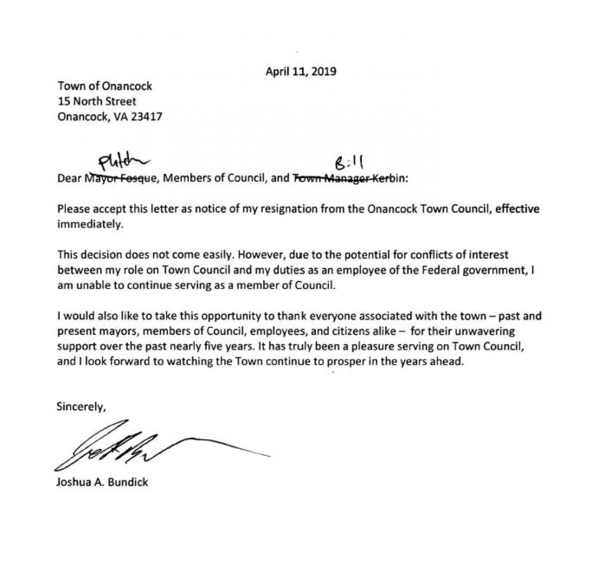Federal Government Employee Resignation Letter Sample